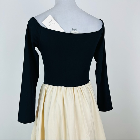 A New Day Off The Shoulder Colorblock Bubbleskirt Midi Dress Size Small - Picture 13 of 16